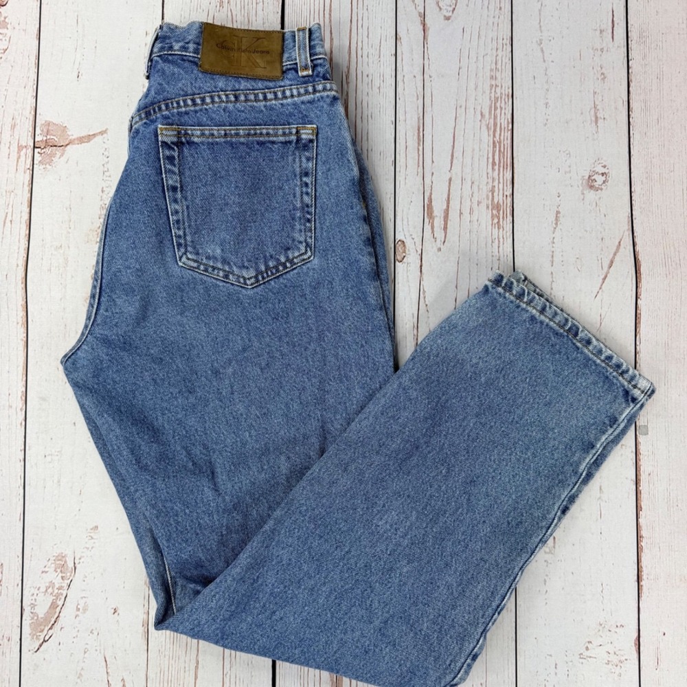 Calvin Klein Jeans Vintage High Waisted Straight Leg Blue Denim Size 8
